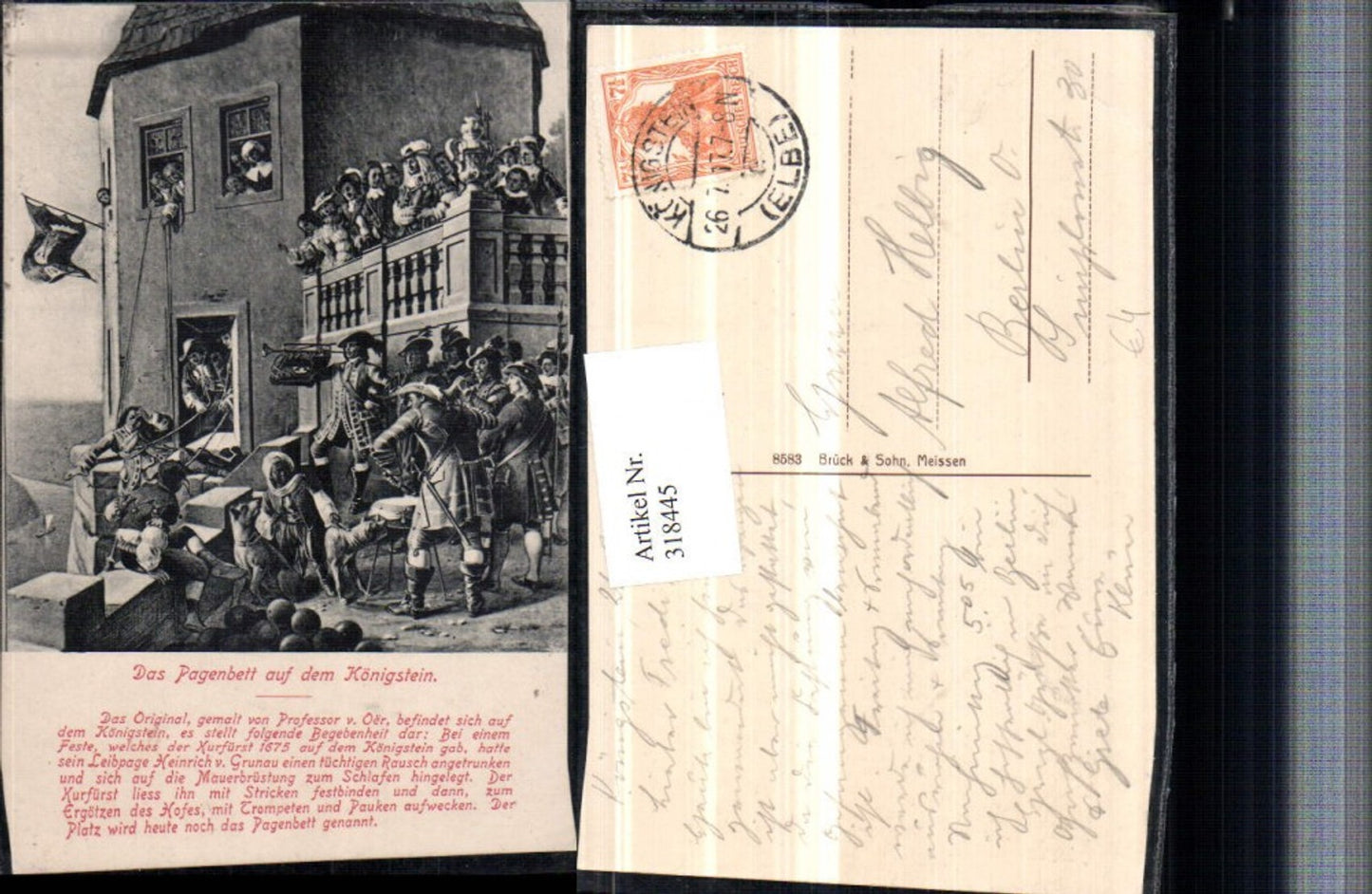 318445,Das Pagenbett auf dem Königstein Sage Text