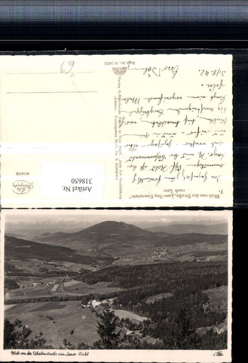 318650,Blick von d. Straße Lam-Bayerisch Eisenstein nach Lam