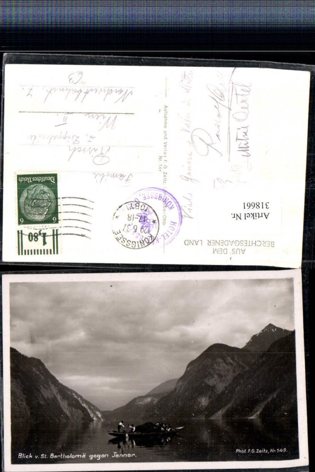 318661,Blick von St. Bartholomä geg. Jenner Bergkulisse Zille