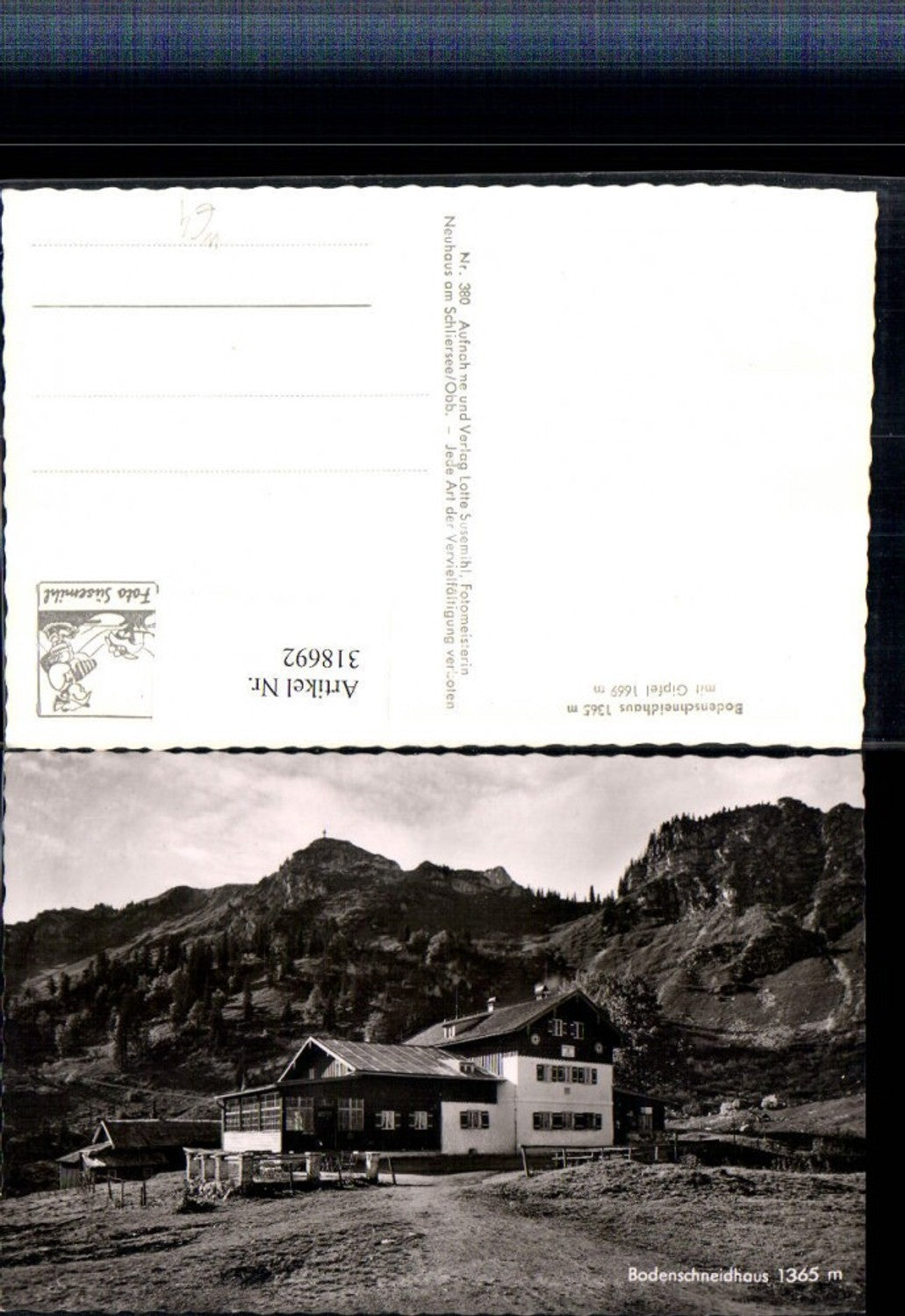 318692,Bodenschneidhaus m. Gipfel b. Schliersee