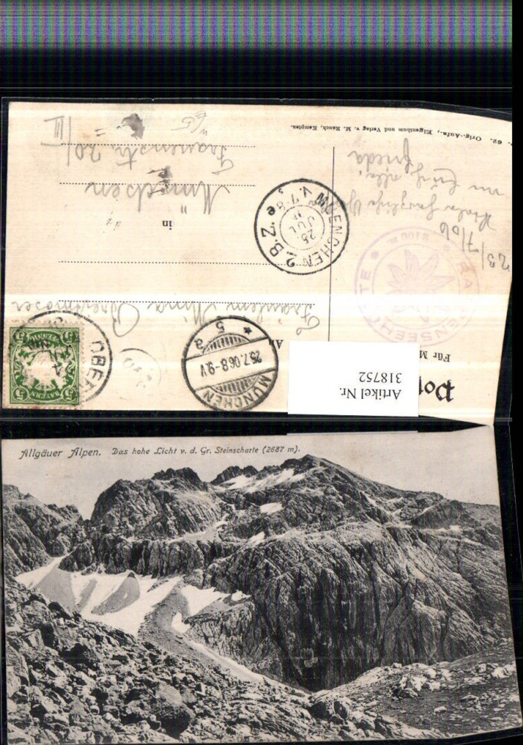 318752,Allgäuer Alpen Hohe Licht v. Großen Steinscharte b. Oberstdorf Bergkulisse