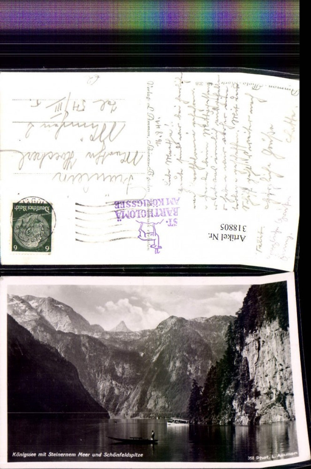 318805,Königssee b. Schönau m. Steinernem Meer u. Schönfeldspitze Bergkulisse