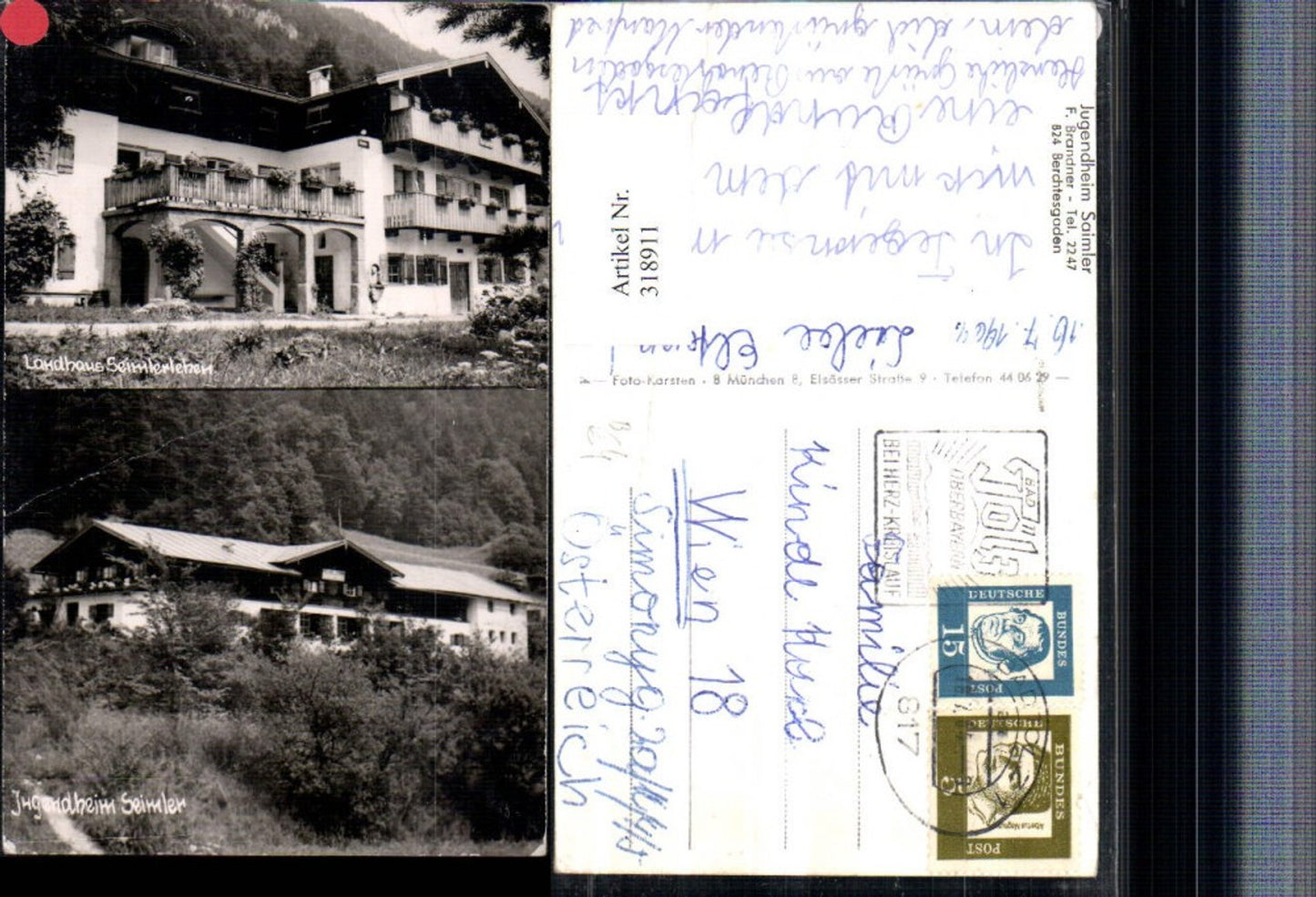 318911,Berchtesgaden Jugendheim Saimler Landhaus Mehrbildkarte