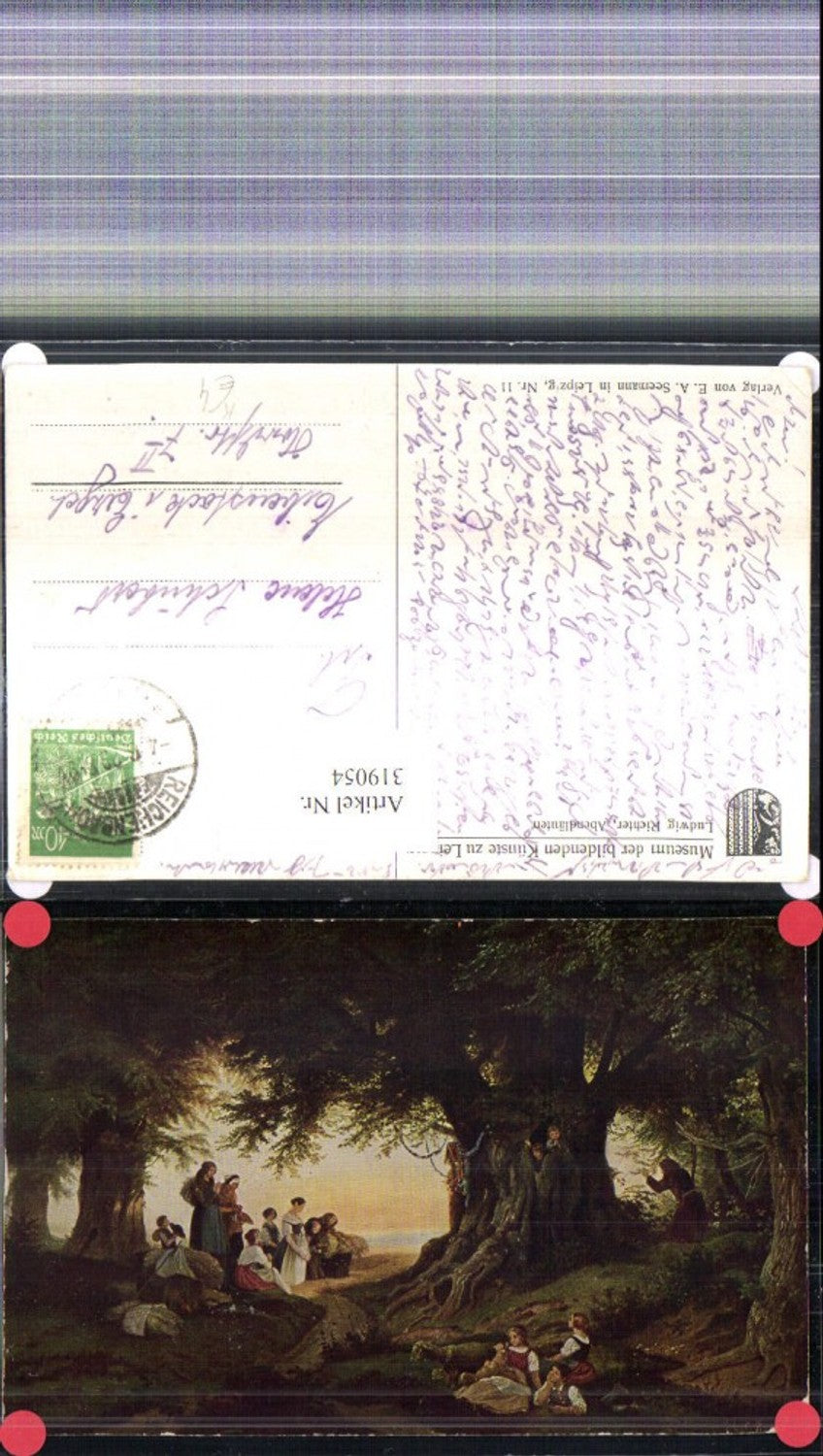 319054,Künstler Ak Ludwig Richter Abendläuten Andacht i. Wald