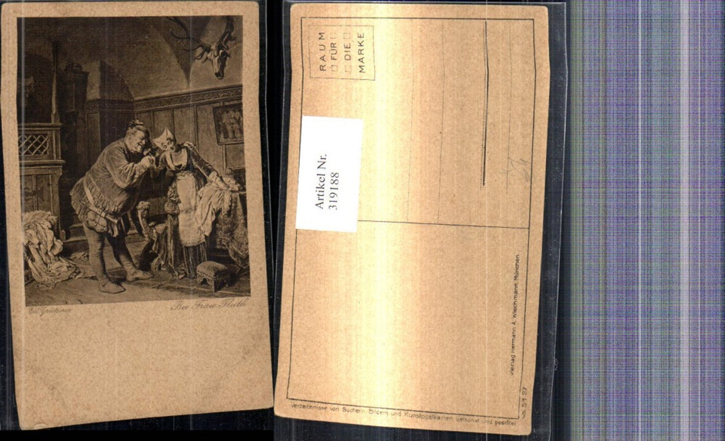 319188,Künstler Ak Ed. Grützner Bei Frau Fluth