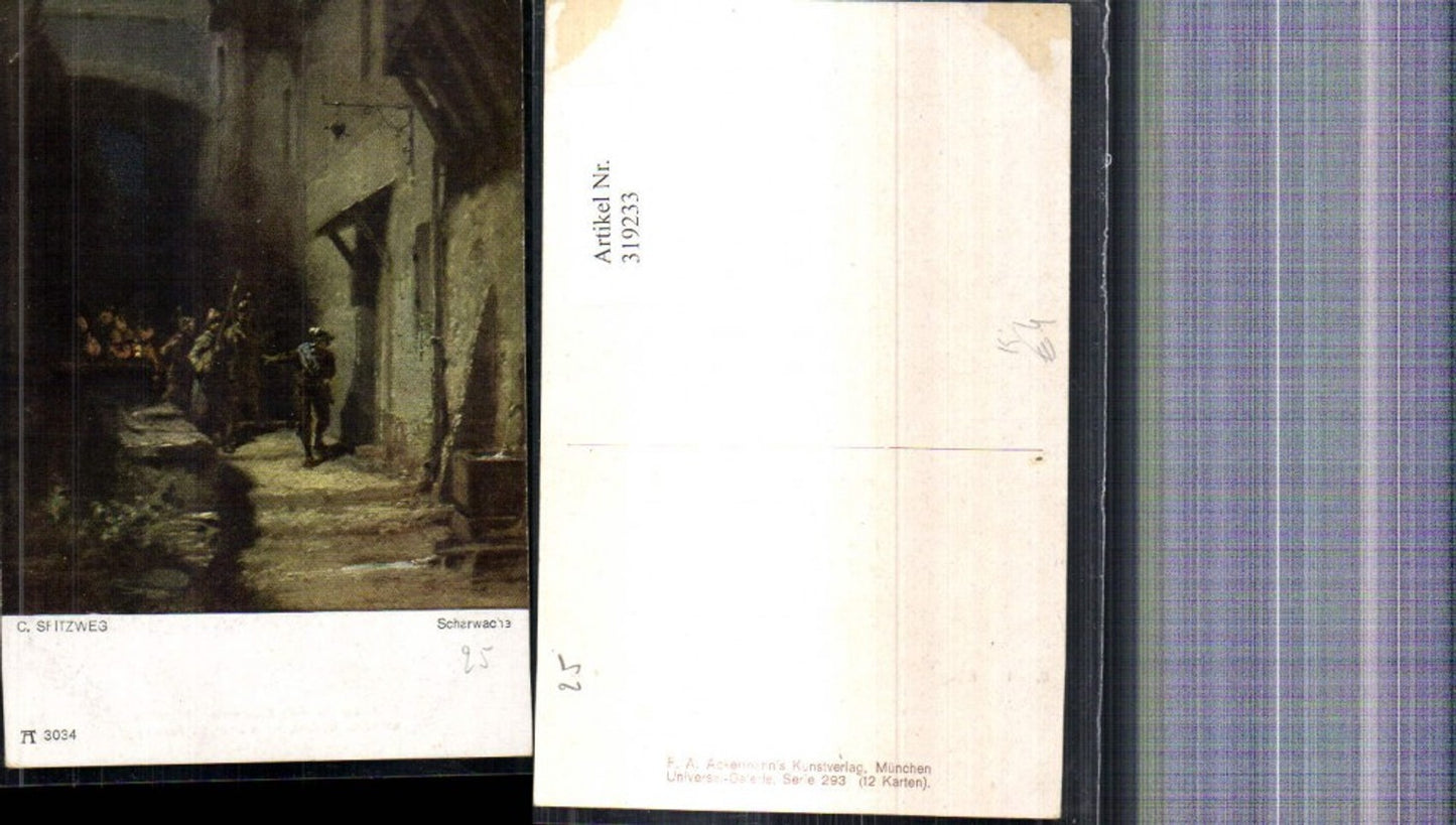 319233,Künstler Ak Carl Spitzweg Scharwache pub F. A. Ackermann 293