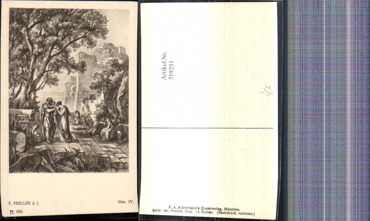 319251,Künstler Ak F. Preller Ilias IV pub F. A. Ackermann 1850