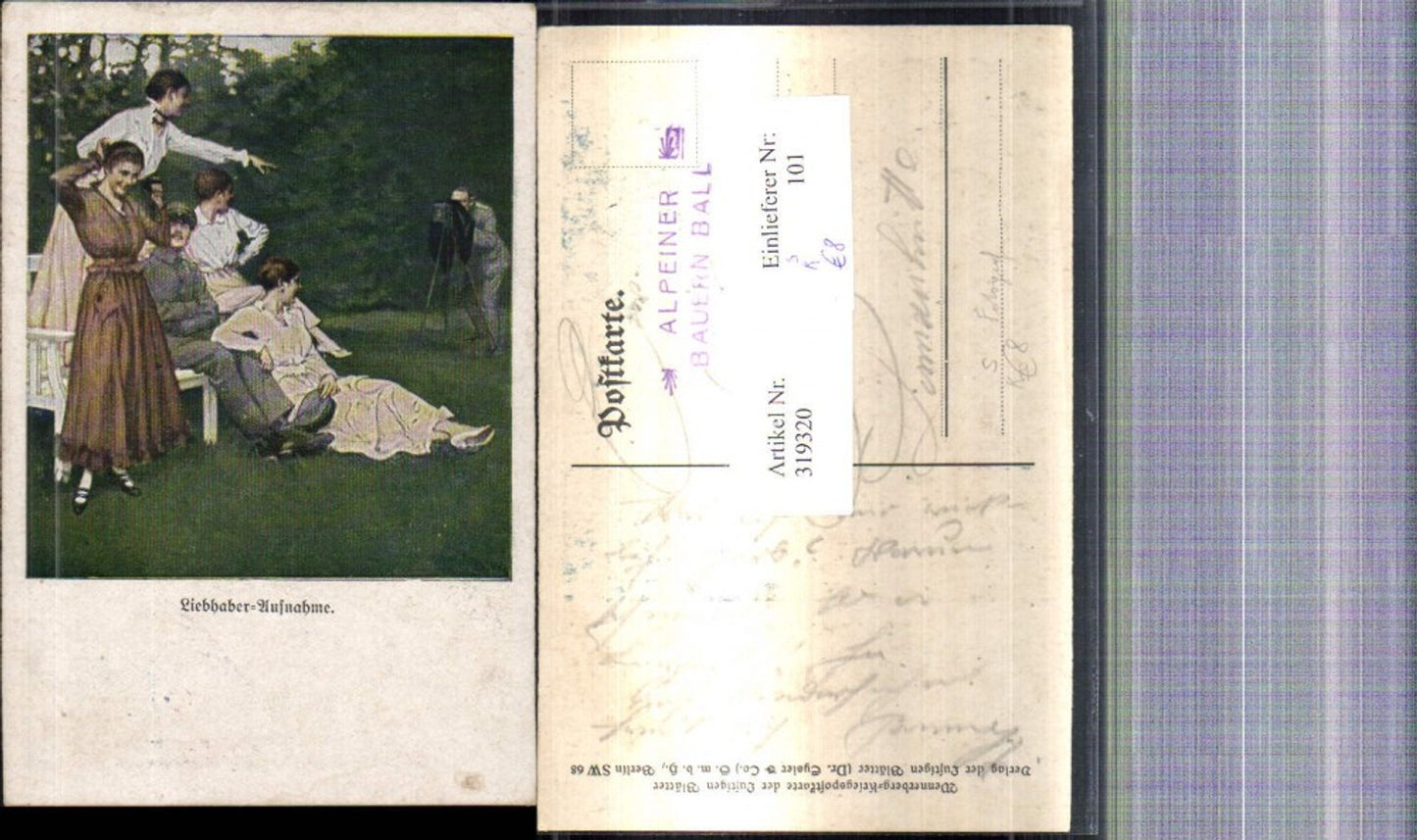 319320, Artist Ak Brynolf Wennerberg Lover Photo Photographer Soldier Stamp Alpeiner Farmers Ball