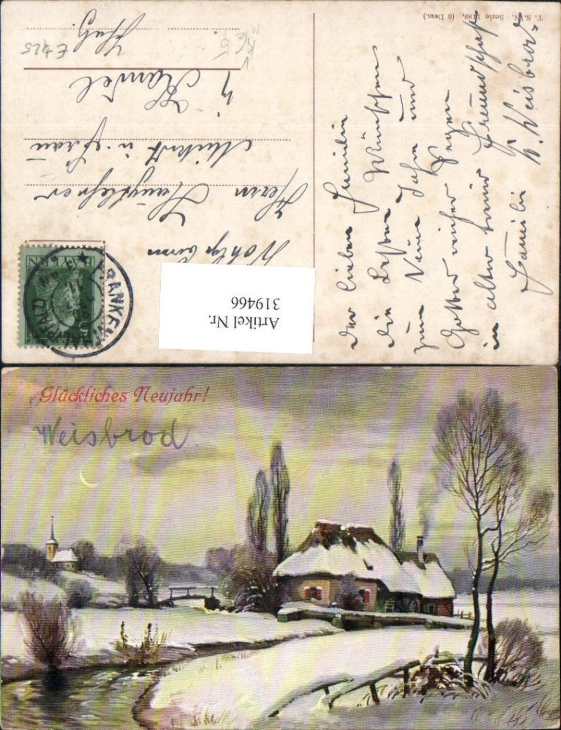 319466, Theo Stroefer 1189 Watermill Winter Landscape New Year
