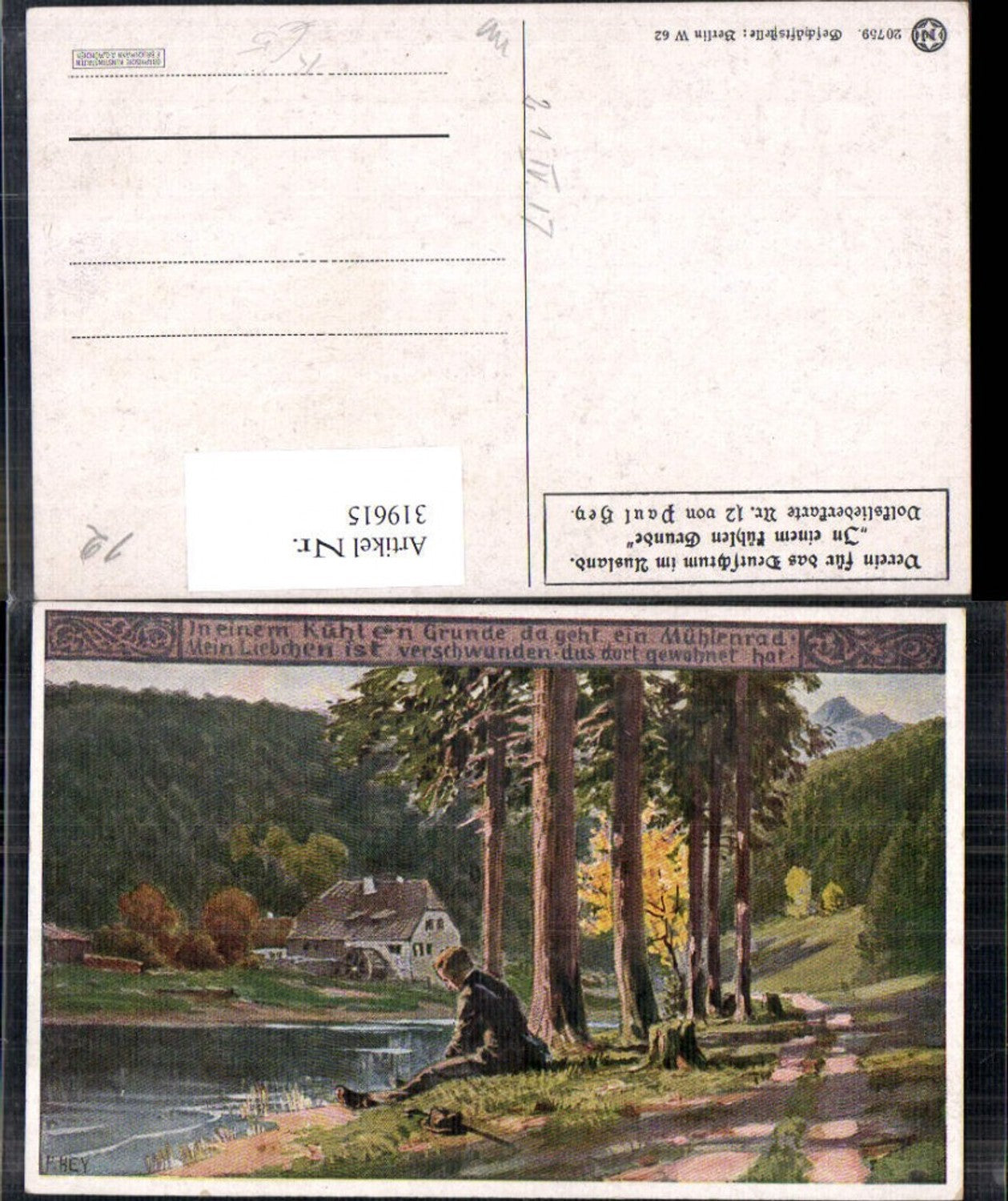 319615,Künstler Ak Paul Hey Volksliederkarte 12 VDA