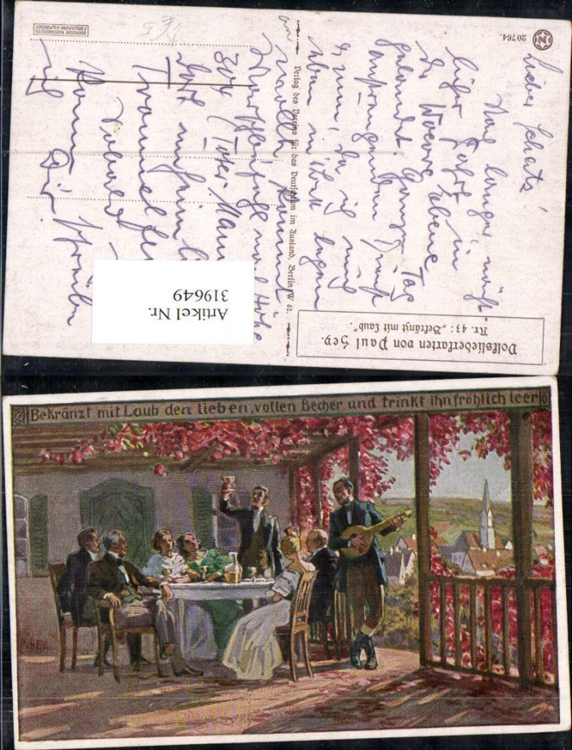 319649,Künstler Ak Paul Hey Volksliederkarte 43 VDA