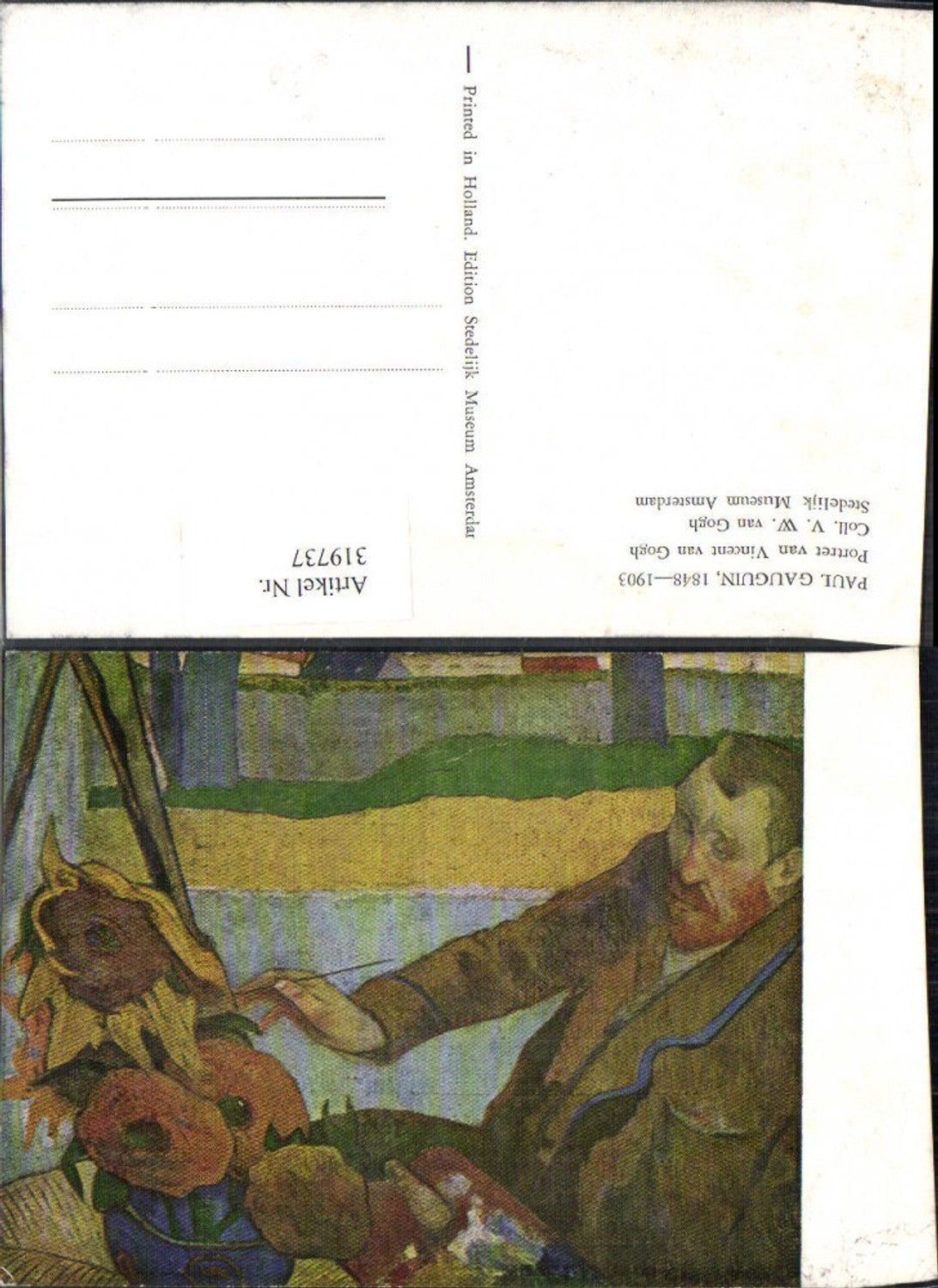 319737,Künstler Ak Paul Gauguin Portrait von Vincent van Gogh