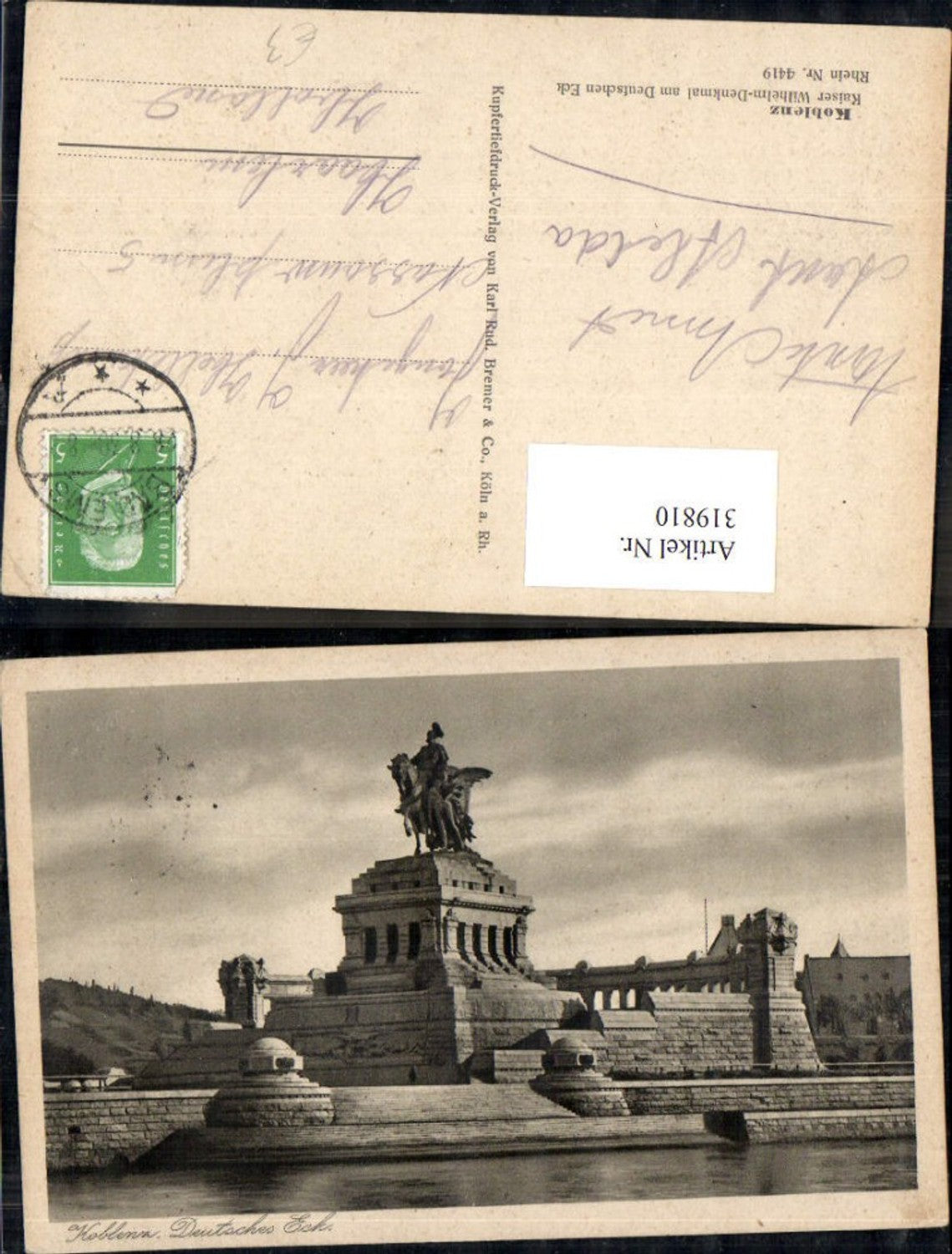 319810,Koblenz Kaiser Wilhelm Denkmal am Deutschen Eck