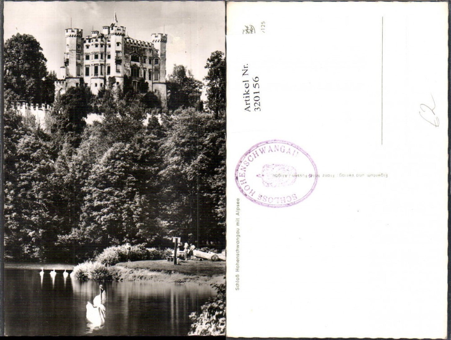 320156,Foto Ak Schloss Hohenschwangau m. Alpsee