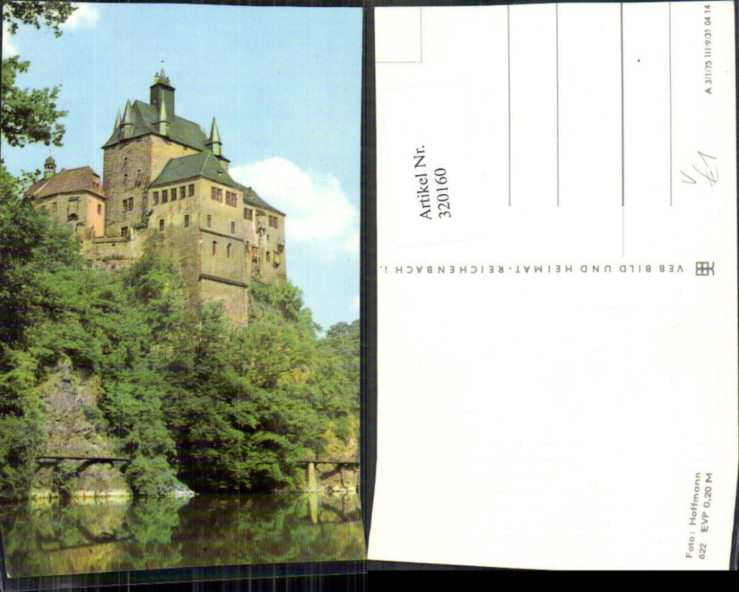 320160,Foto Ak Hoffmann Burg Schloss a. Fluss pub VEB