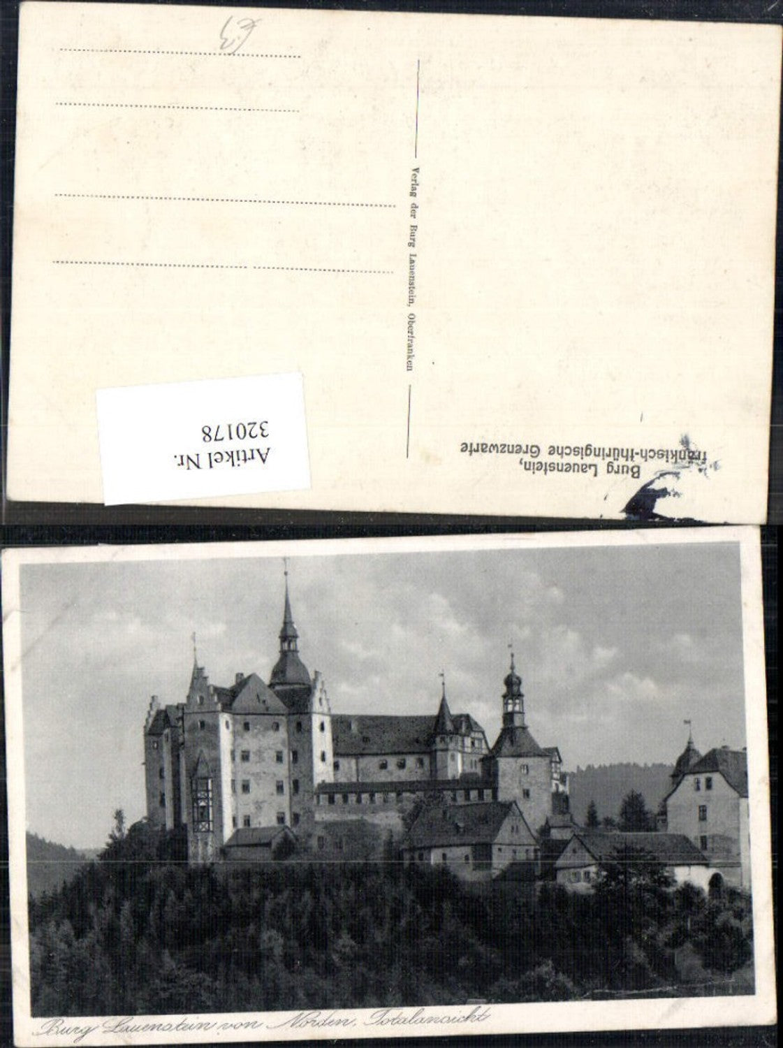 320178,Burg Lauenstein Frankenwald v. Norden Totalansicht