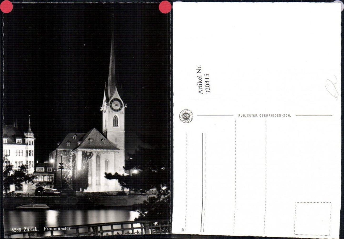 320415,Foto Ak Zürich Fraumünster Kirche b. Nacht