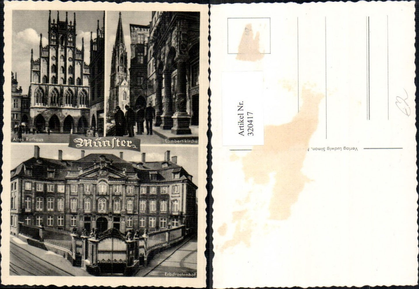 320417,Mehrbild Ak Münster Lambertikirche Erbdrostenhof Kirche