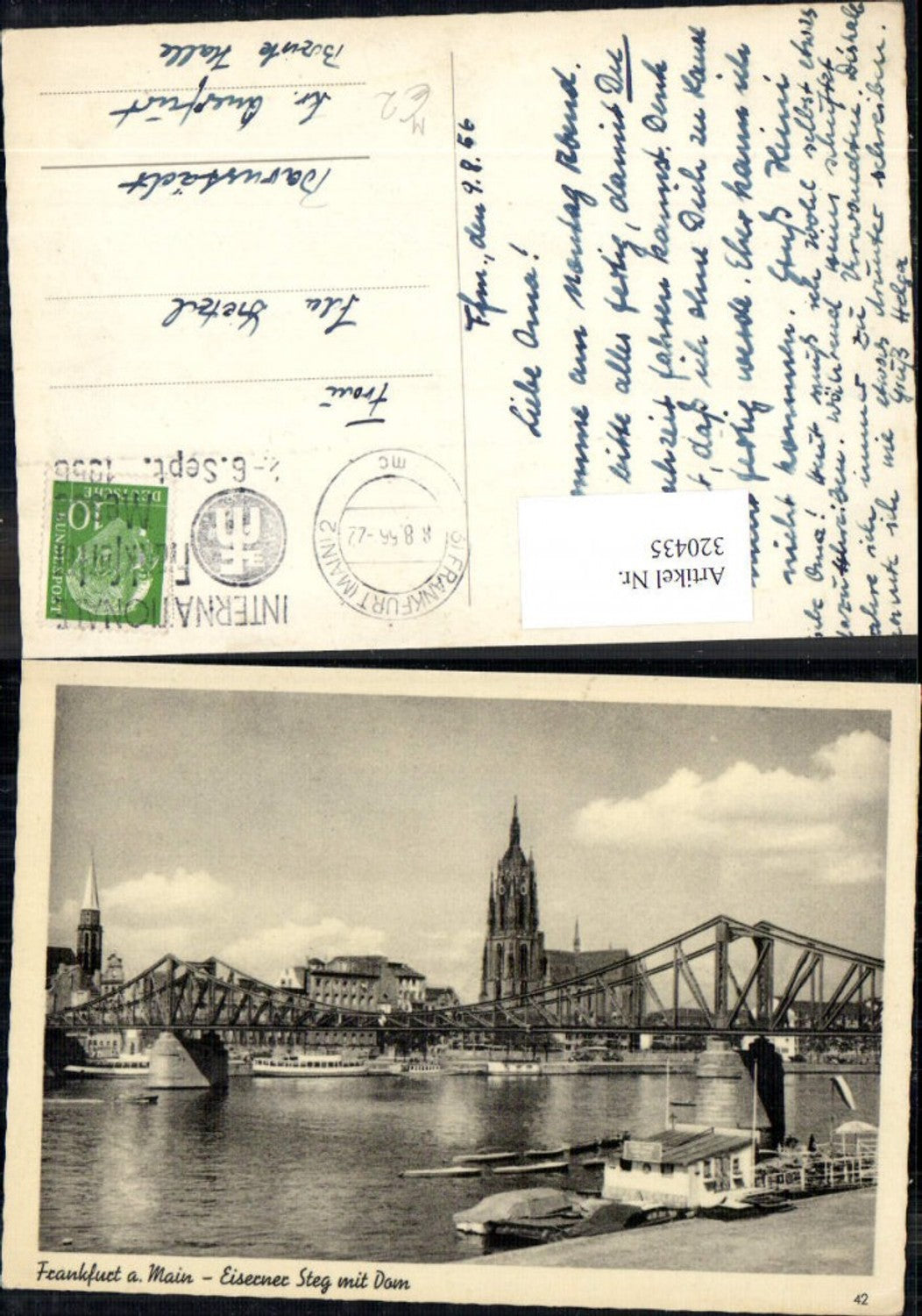320435,Frankfurt a. Main Eiserner Steg m. Dom Kirche Brücke