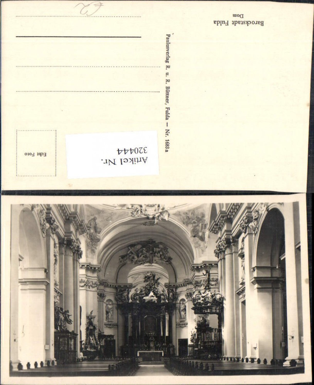 320444,Foto Ak Fulda Dom Innenansicht Kirche