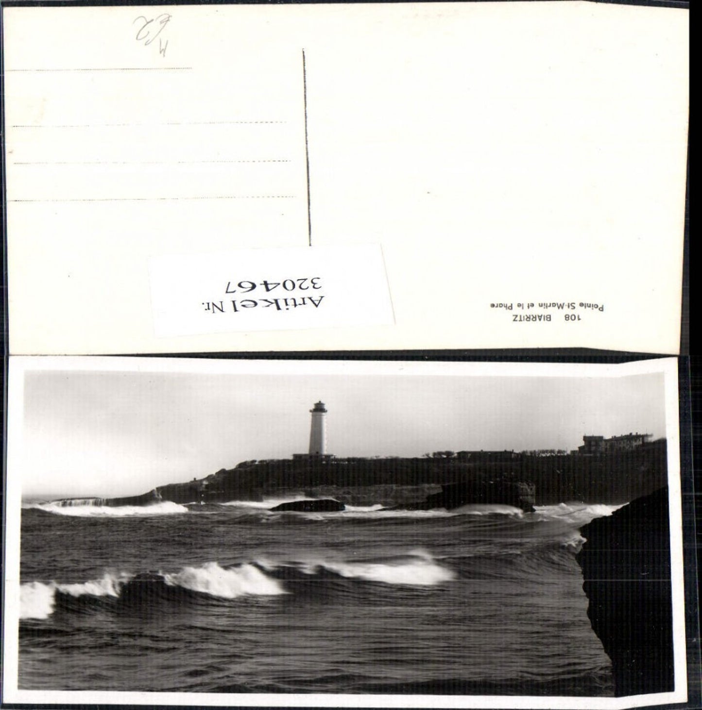 320467,Foto Ak Biarritz Pointe St Martin et le Phare Leuchtturm Küste Brandung