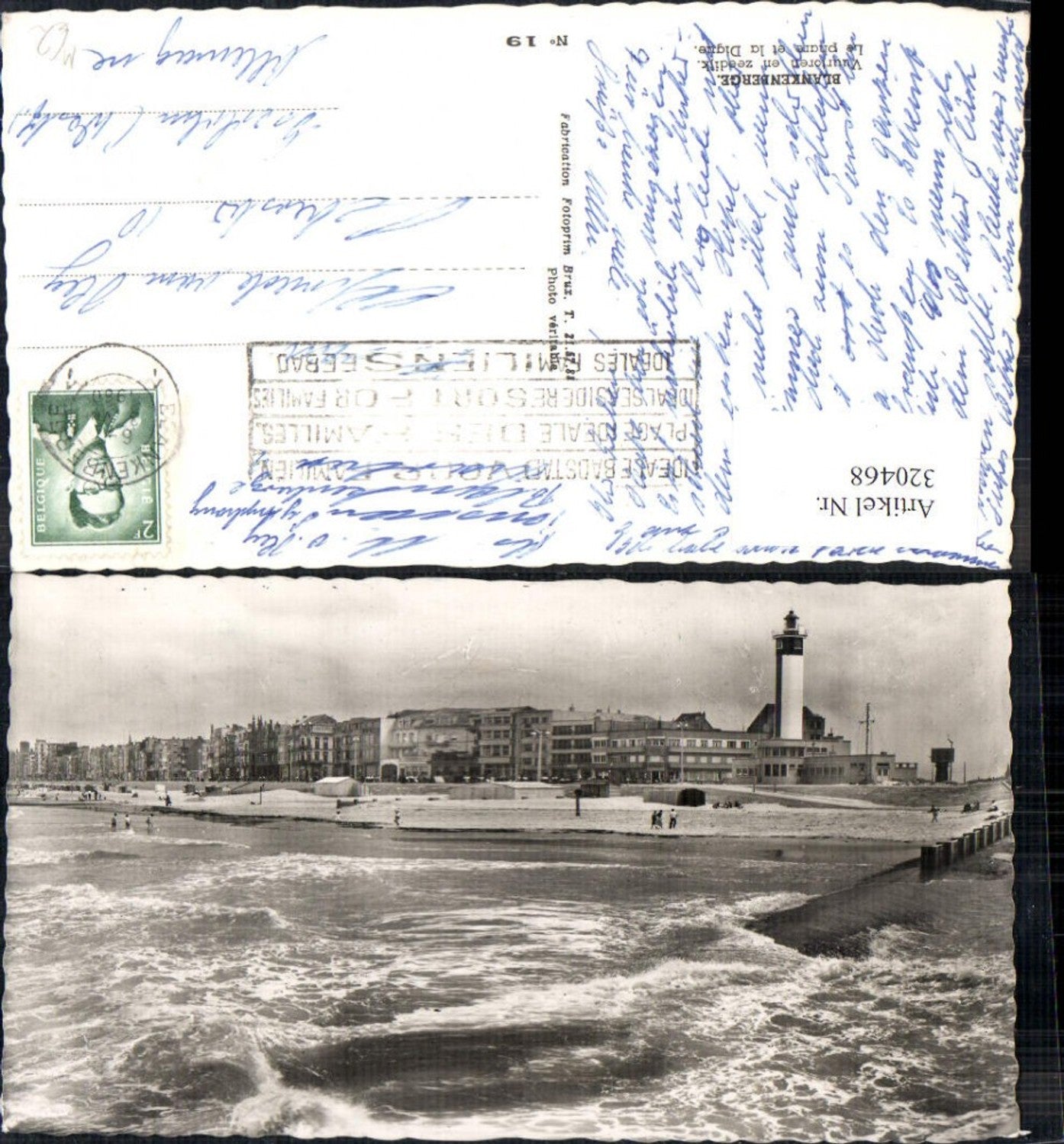 320468,Blankenberge Le phare et la Digue Leuchtturm Strand Brandung