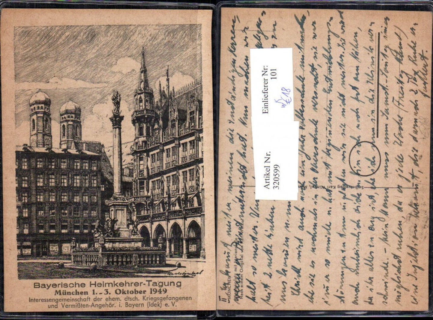 320599,Künstler Ak Karl Winkel München Bayerische Heimkehrer Tagung 1949