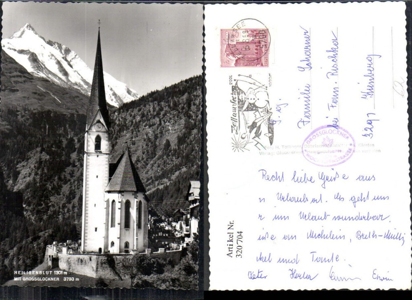 320704,Foto Ak Heiligenblut m. Großglockner Kirche