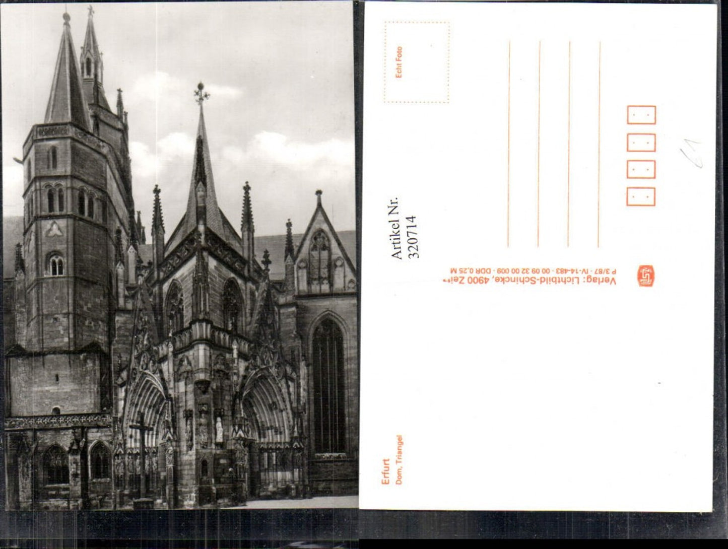 320714,Foto Ak Erfurt Dom Triangel