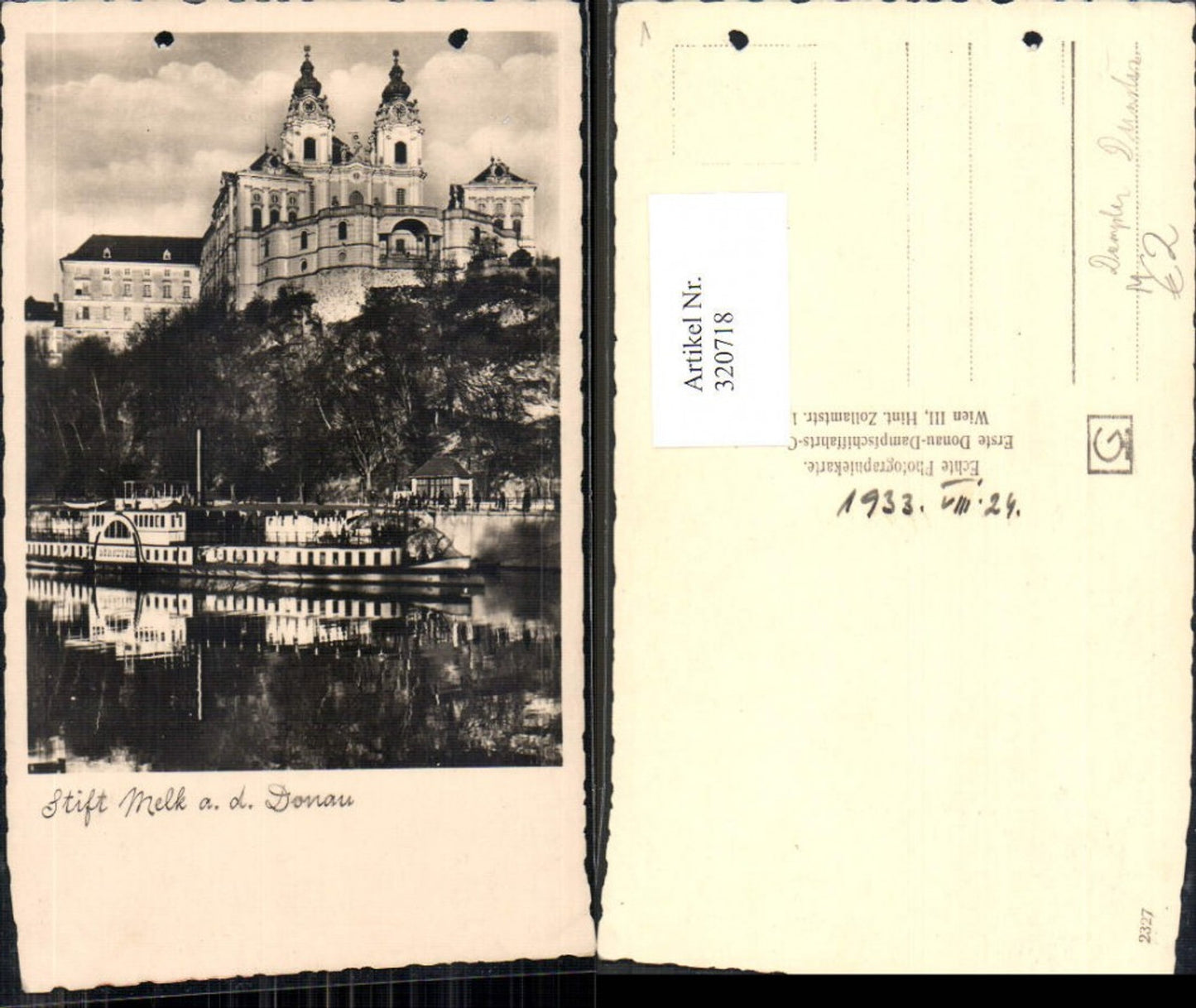 320718,Foto Ak Stift Melk a. d. Donau Dampfer Schiff Dürnstein
