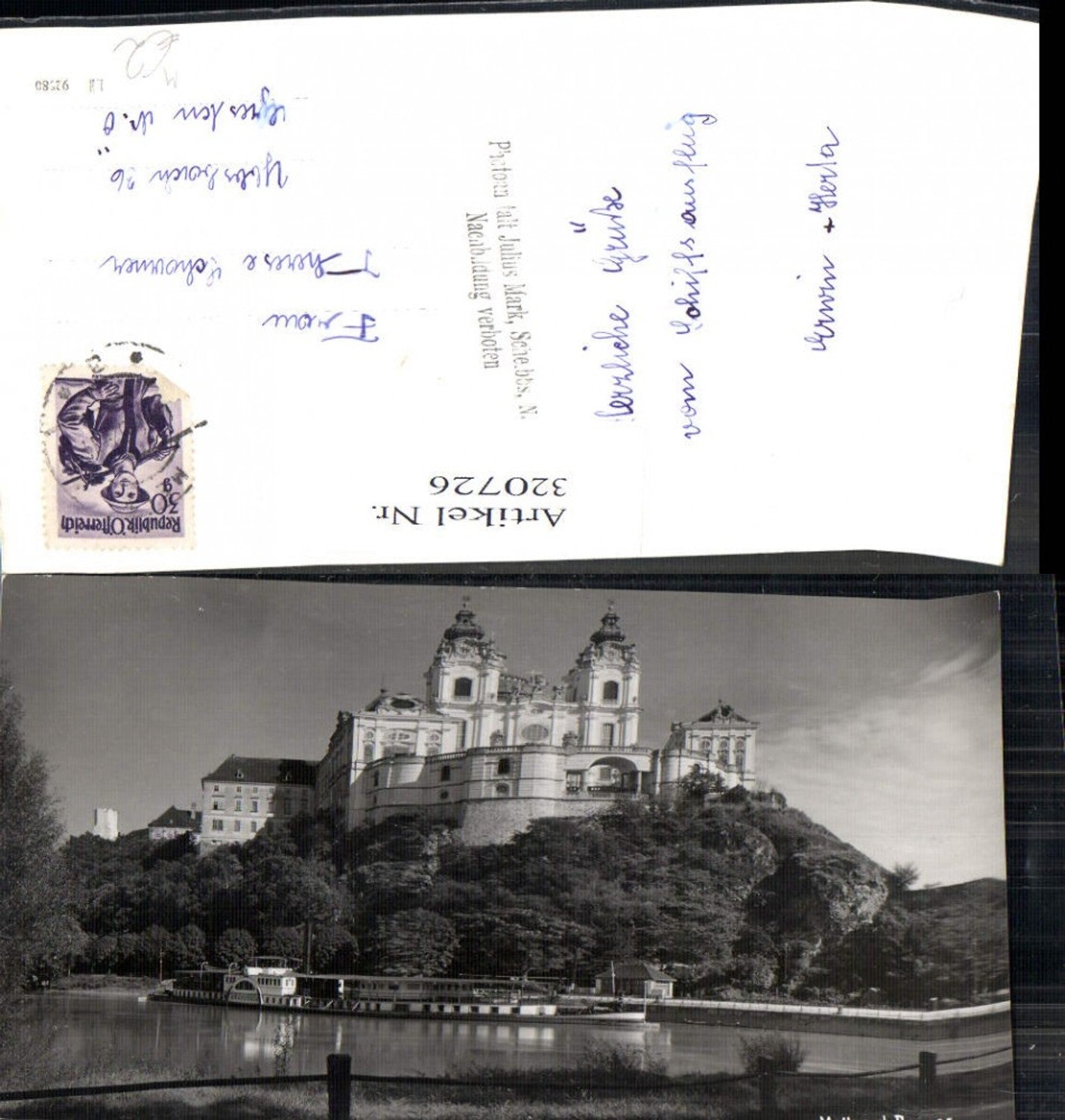 320726,Foto Ak Melk a. d. Donau Stift Schiff Dampfer Dürnstein