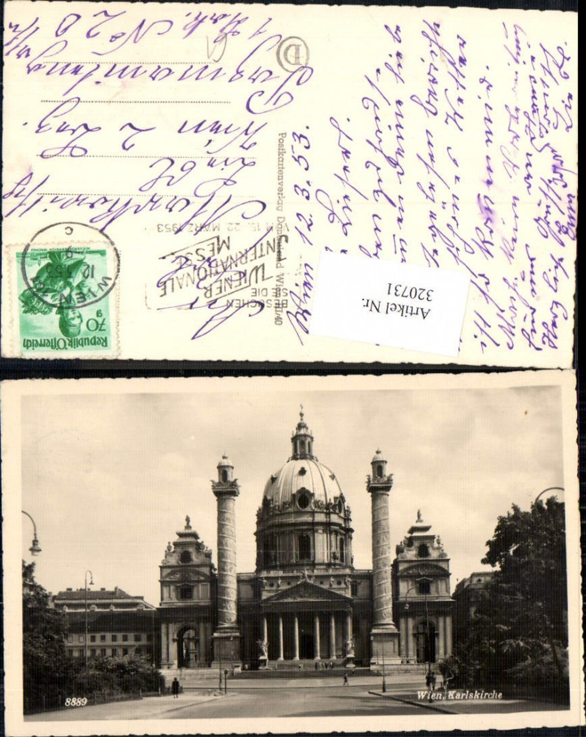 320731,Foto Ak Wien Karlskirche Kirche