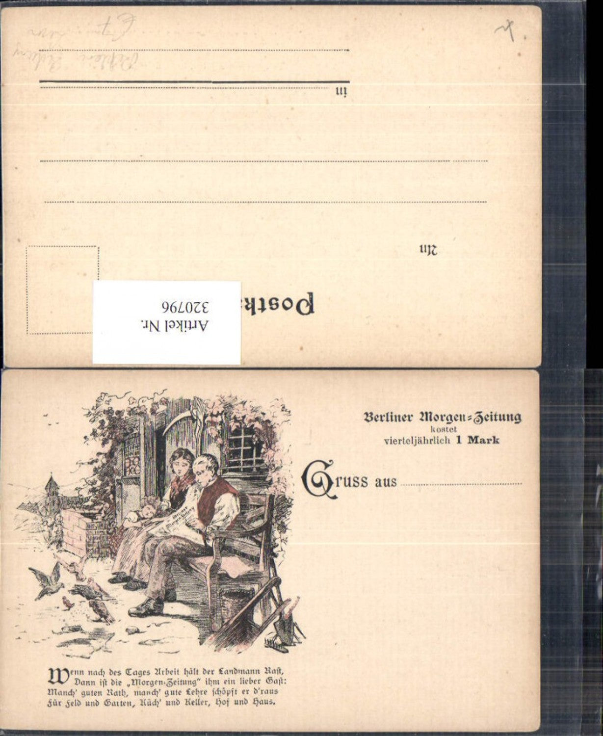 320796,Reklame Berliner Morgen Zeitung Zeitung Lesen Familie v. Haus