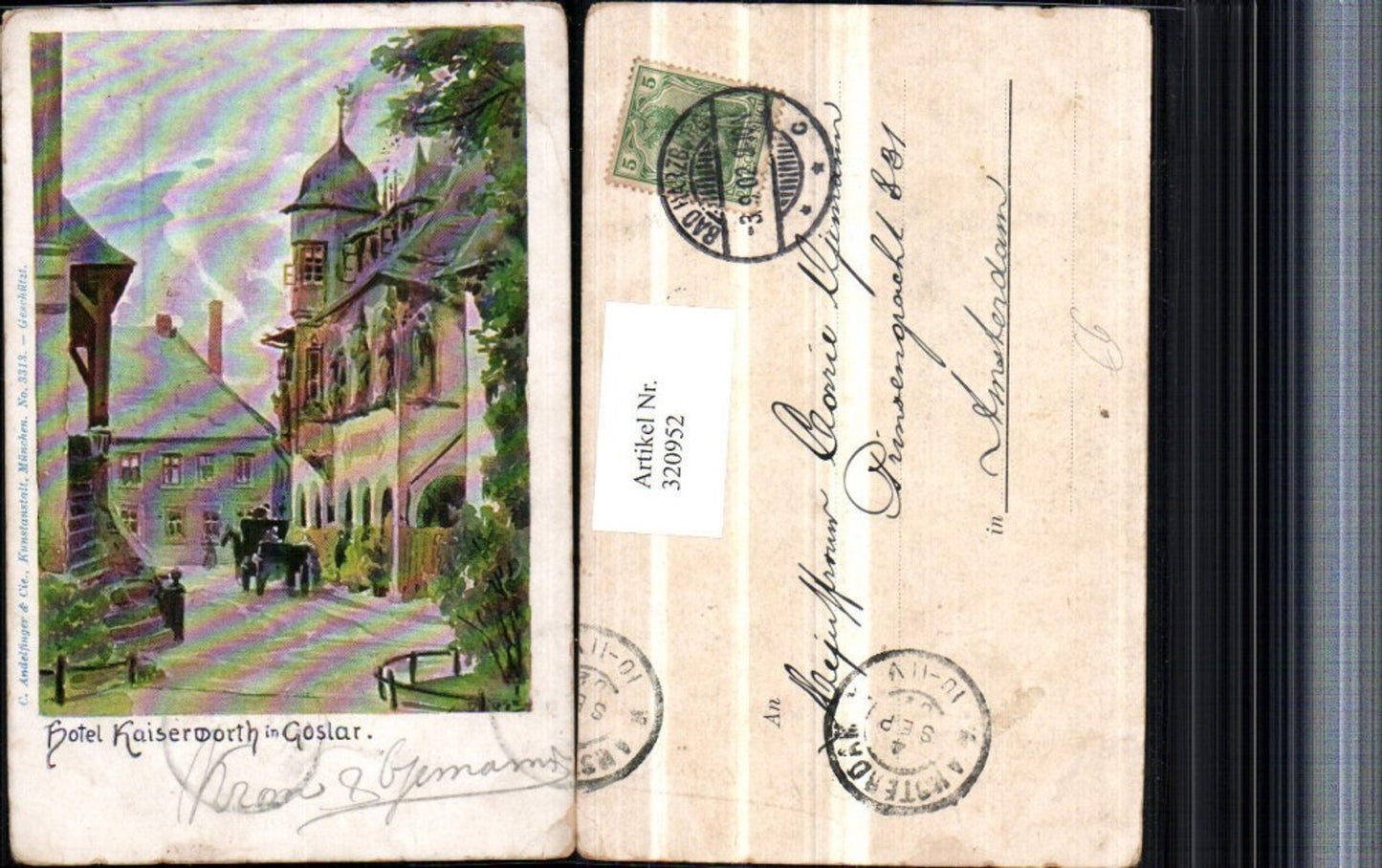 320952,Künstler AK Goslar Hotel Kaiserworth