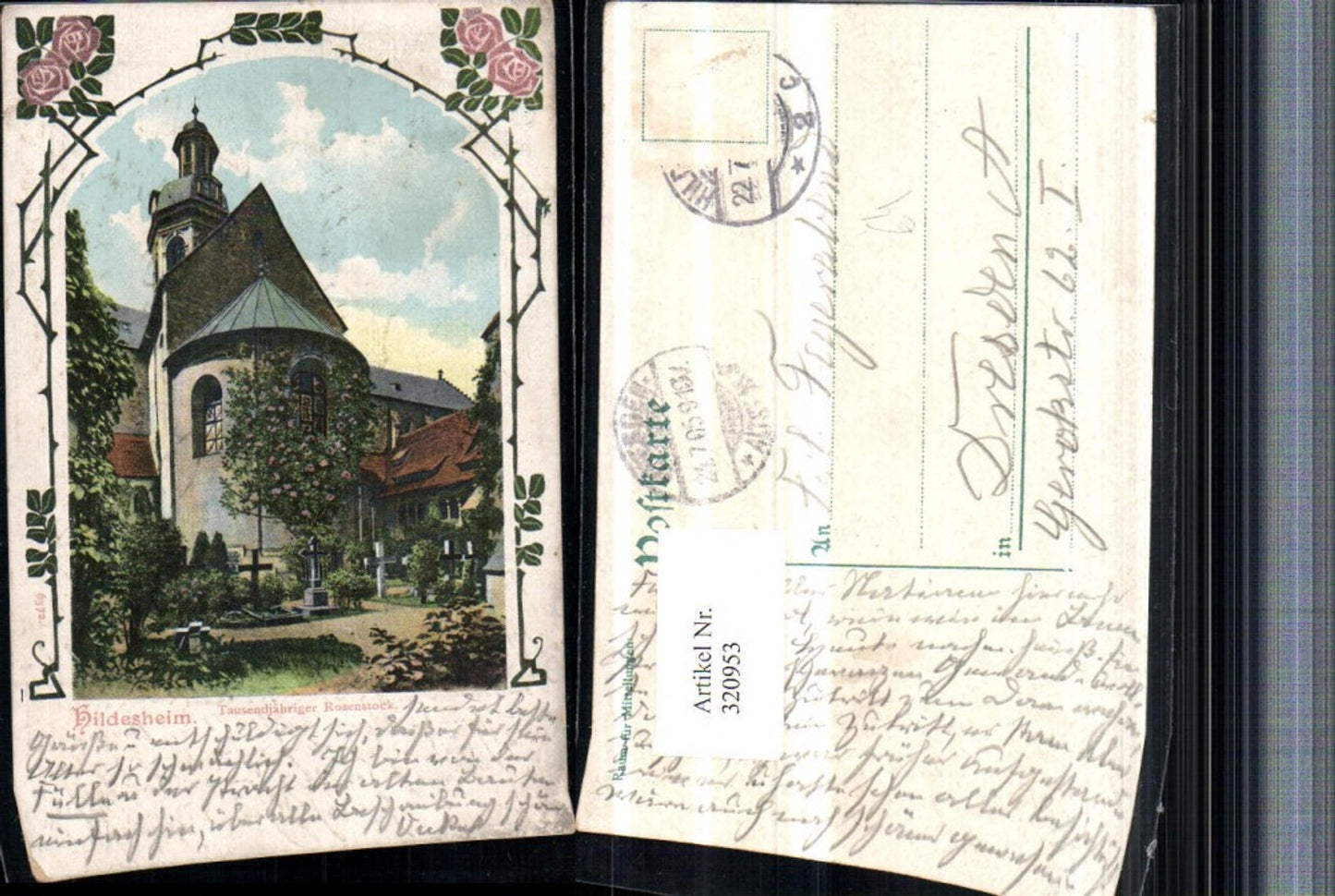 320953,Hildesheim Tausendjähriger Rosenstock Kirche Passepartout