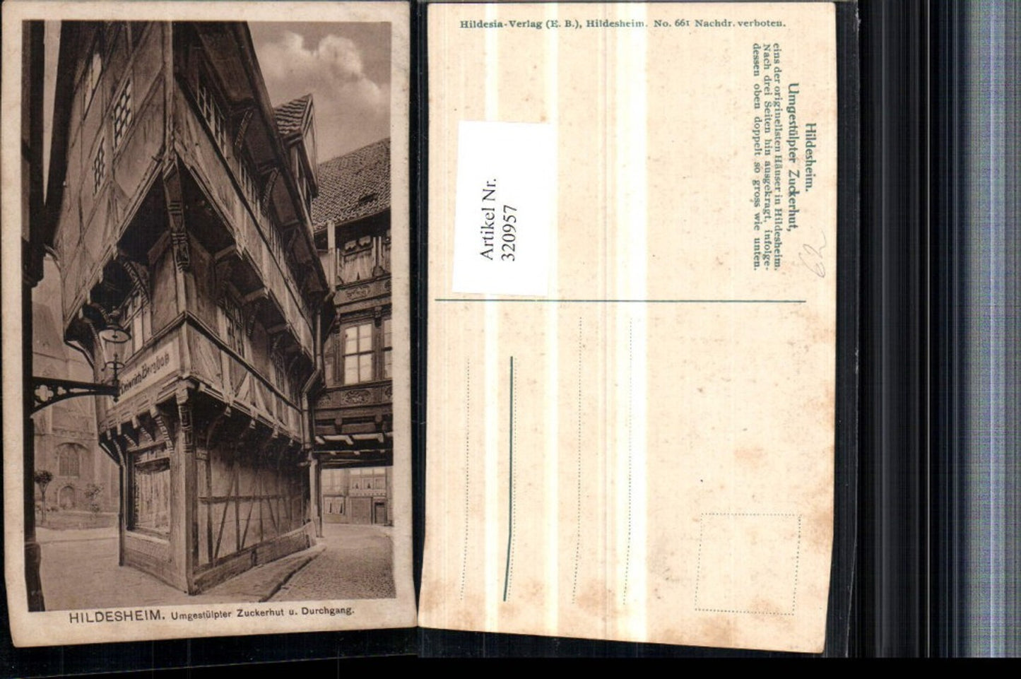 320957,Hildesheim Umgestülpter Zuckerhut u. Durchgang