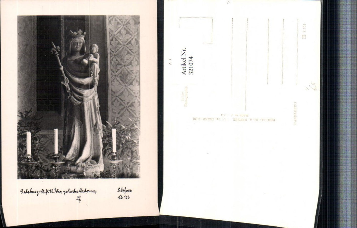 321074,Photographic art Dr. Defner Sb123 Salzburg St. Peter's Abbey Gothic Madonna Statue