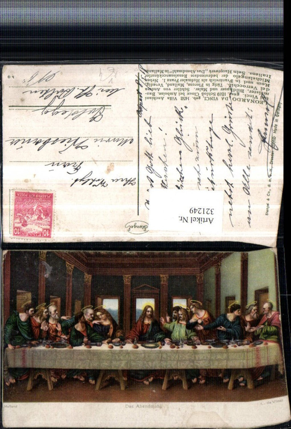 321249,Stengel Co 29865 Künstler Leonardo da Vinci Das Abendmahl Religion