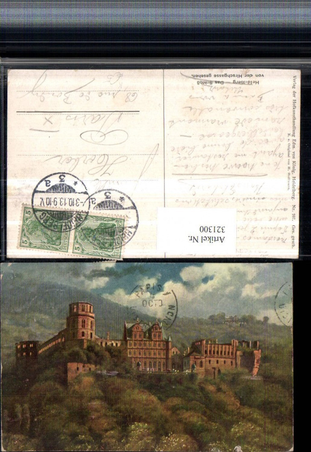 321300,Künstler AK Heinrich Hoffmann Heidelberg Schoss pub Edm. v. König