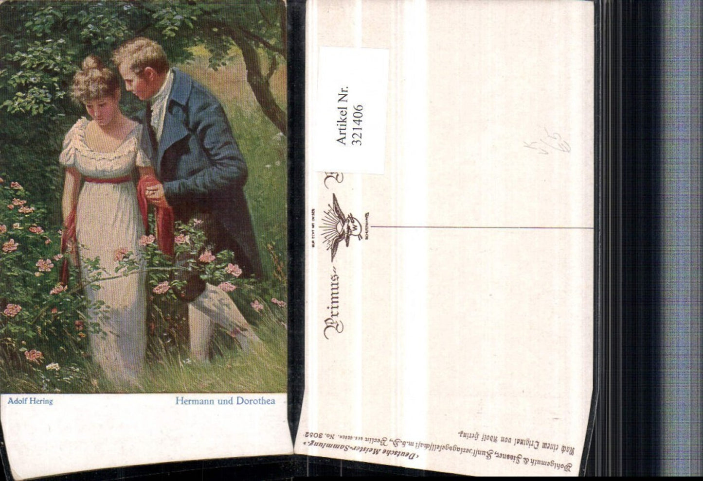 321406,Primus AK 3052 Künstler Adolf Hering Hermann u. Dorothea Paar Kleid