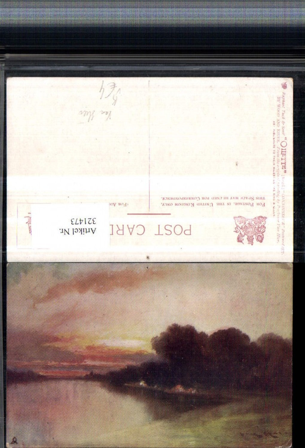 321473,Raphael Tuck & Sons 2577 Künstler Van Hier By wood and River Landschaft
