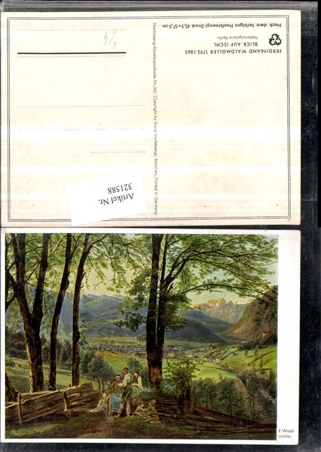 321588,Künstler AK Ferdinand Waldmüller Blick auf Ischl Totale Bergkulisse