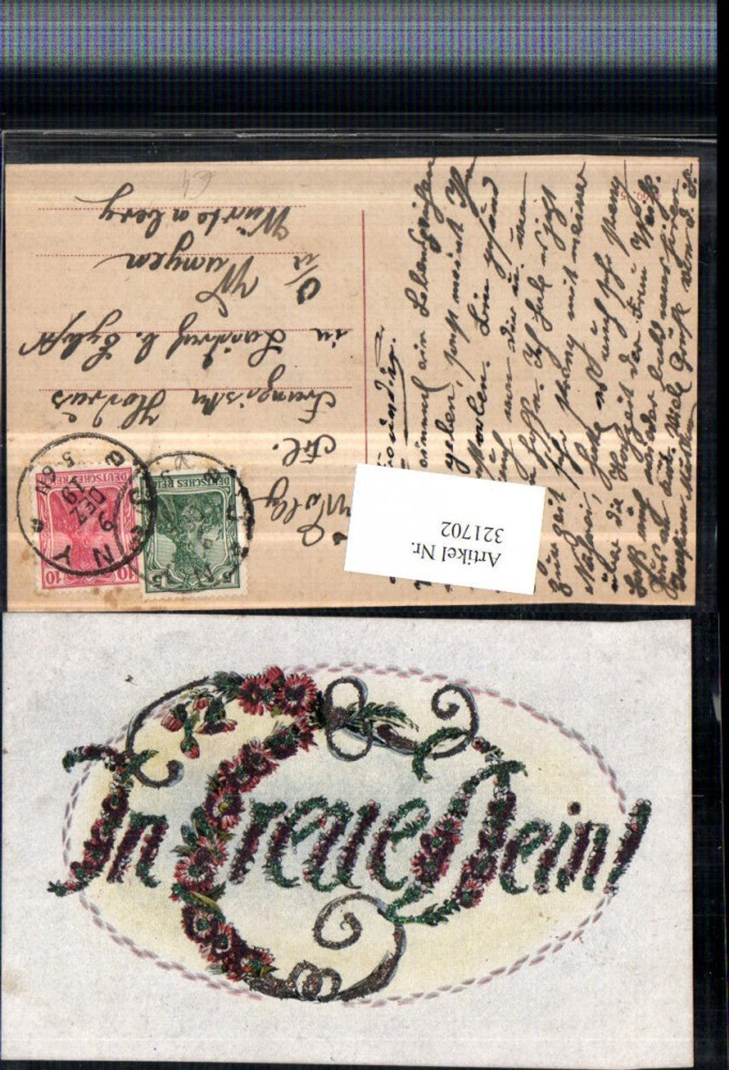321702,Künstler Glitzerkarte In Treue dein Blumen
