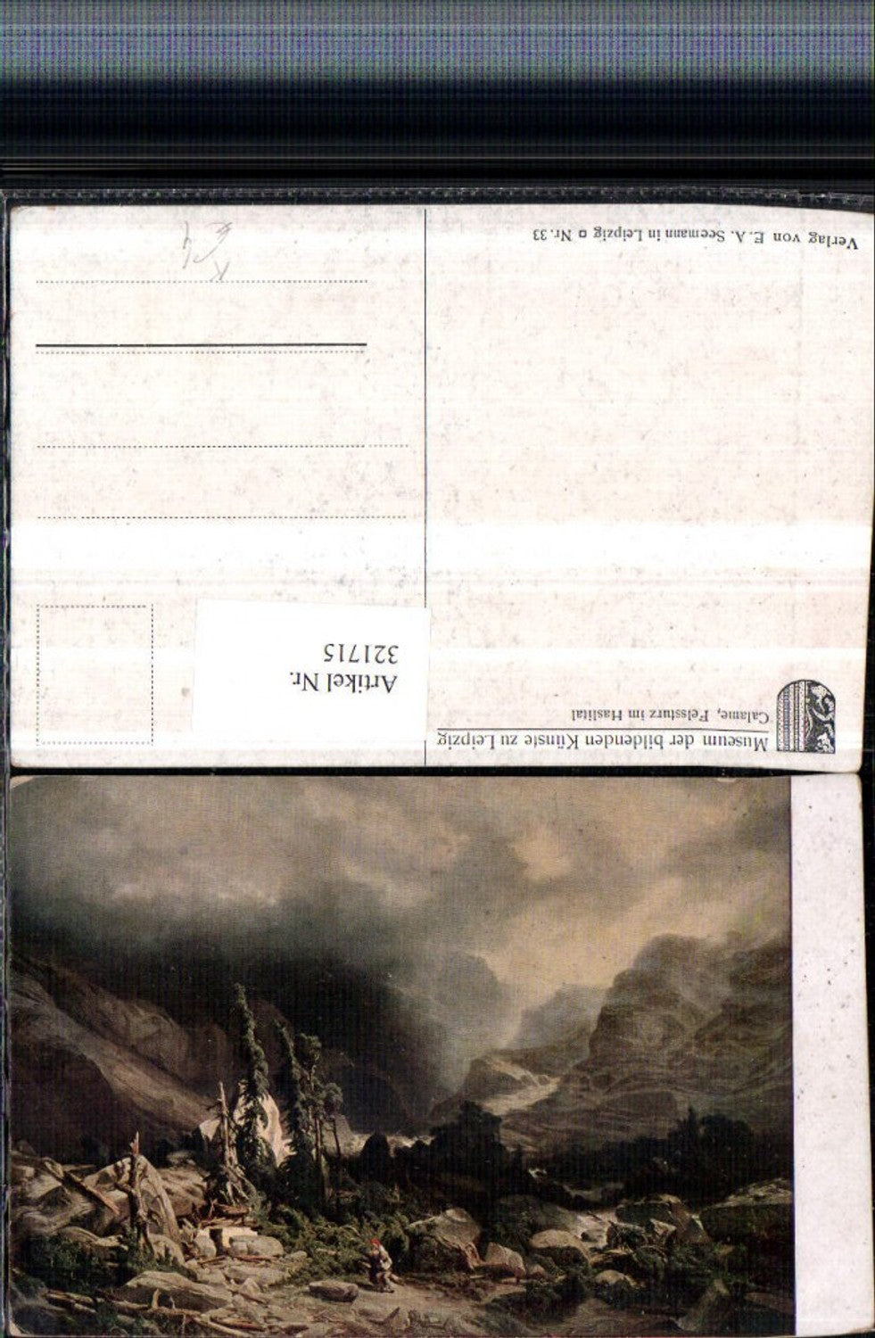 321715,Künstler AK Calame Felssturz im Haslital Bergkulisse