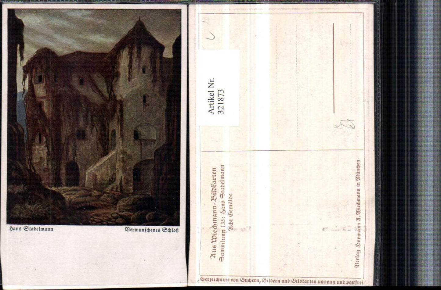 321873,Künstler AK Hans Stadelmann Verwunschenes Schloss