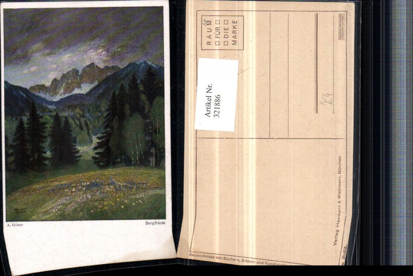 321886,Künstler AK A. Holzer Bergfriede Landschaft Bergkulisse