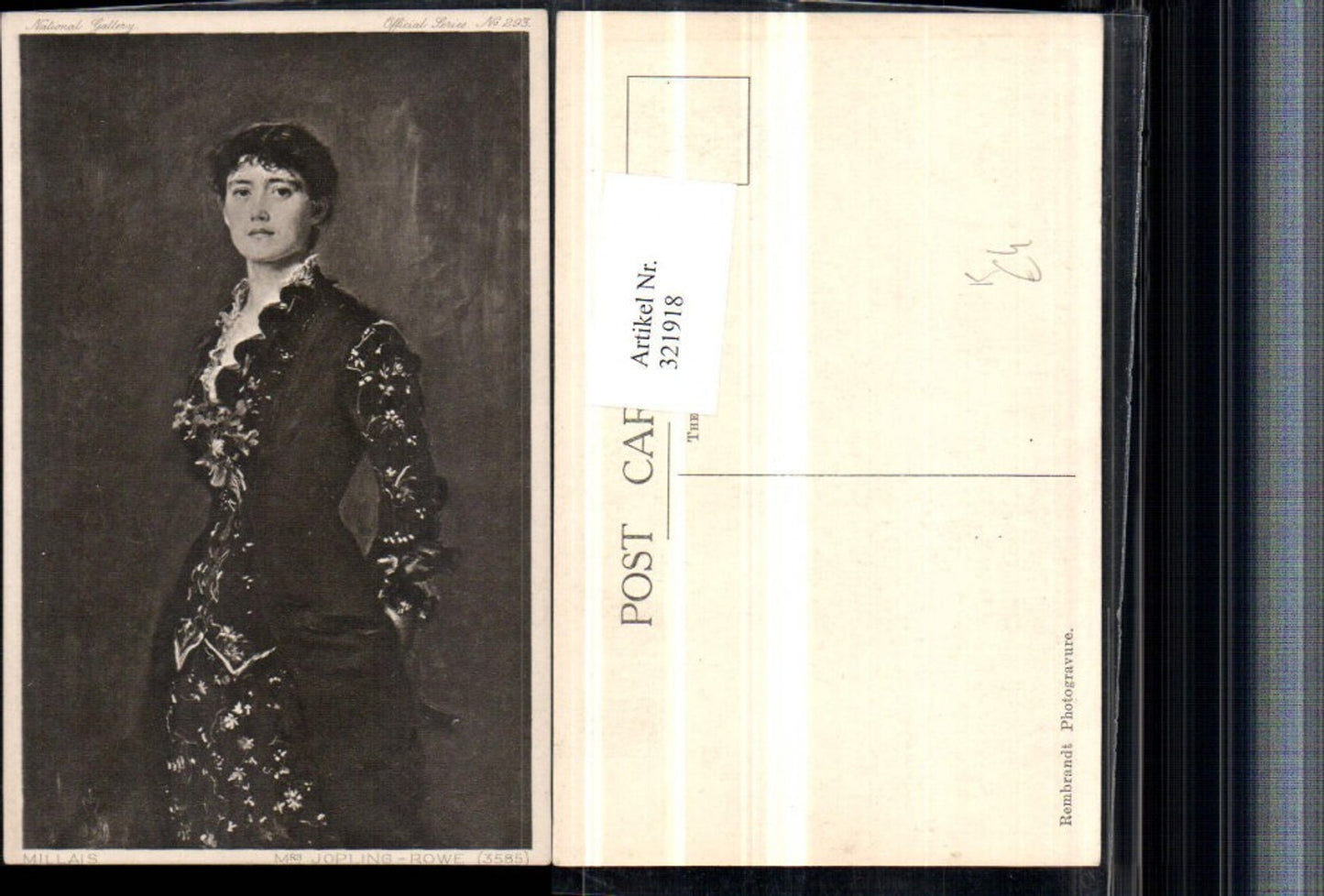 321918,Künstler AK Millais Mrs Jopling-Rowe Frau m. Kleid Portrait