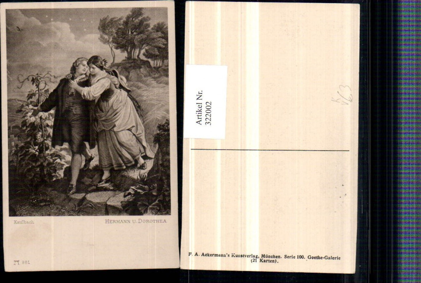 322002,Künstler AK Kaulbach Hermann u. Dorothea Paar pub A. Ackermann 981