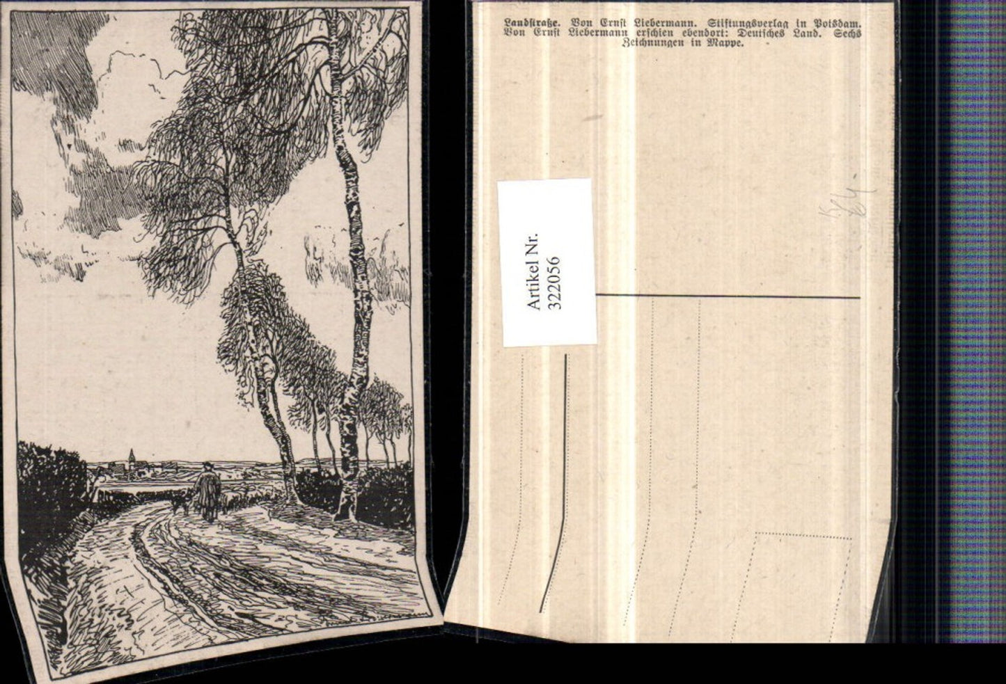 322056,Künstler AK Ernst Liebermann Landstraße Landschaft Bäume