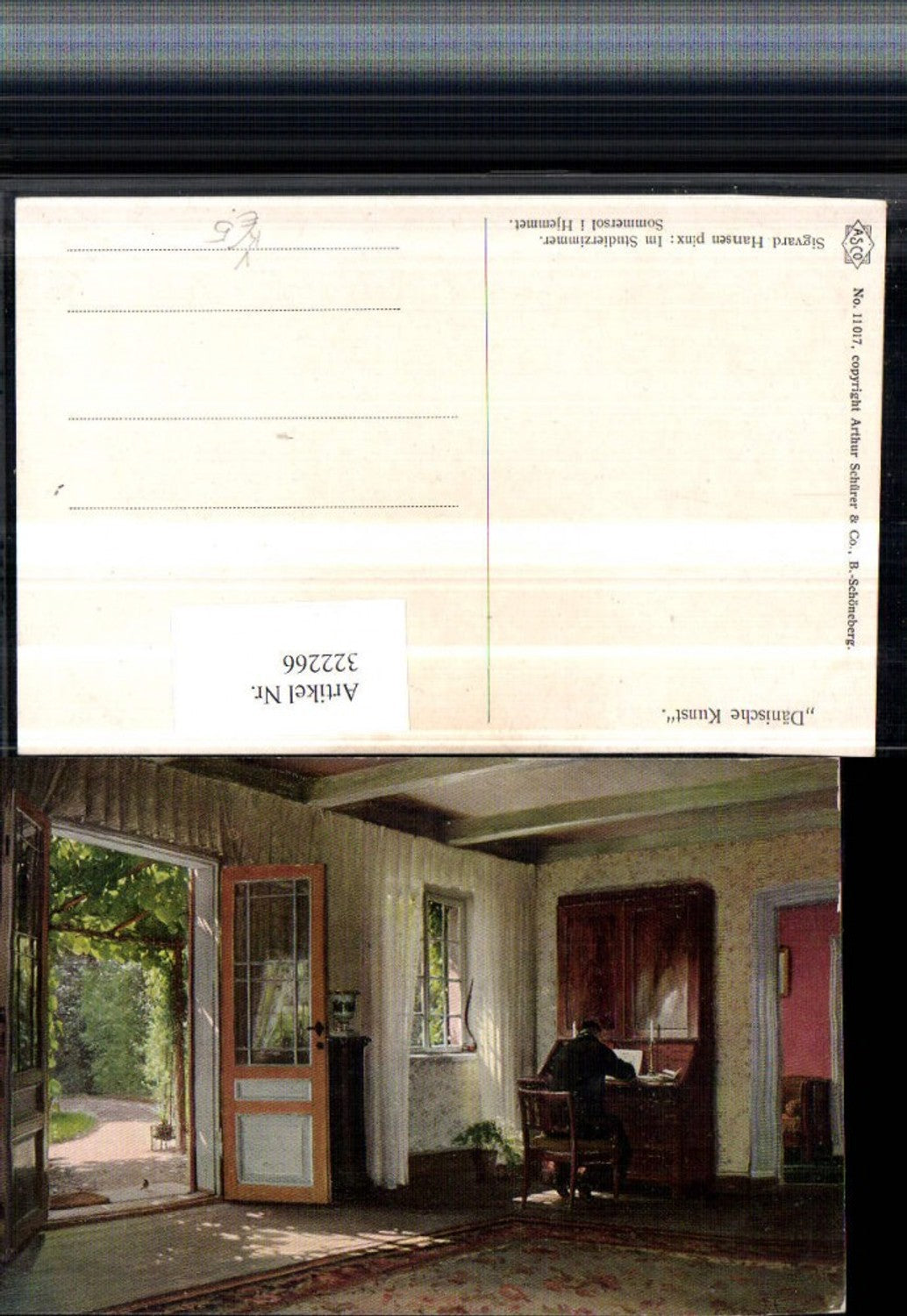 322266,Asco AK 11017 Künstler Sigvard Hansen Im Studierzimmer Tür